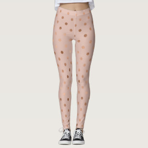 Chic Rose Gold Dots Muster Leggings
