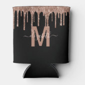 Chic Rose Gold Drilling Glitzer Monogram Name Dosenkühler (Vorderseite)