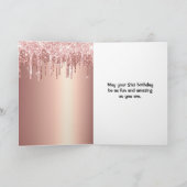 Chic Rose Gold Driving Glitzer Geburtstag Karte (Innenseite)