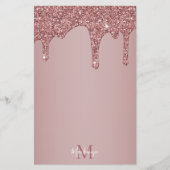 Chic Rose Gold Driving Glitzer Glam Monogram (Vorderseite)