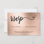 Chic Rose Gold Elegante Typografie Glitzer RSVP Karte (Vorderseite)