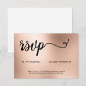 Chic Rose Gold Elegante Typografie Glitzer RSVP Karte (Vorne/Hinten)