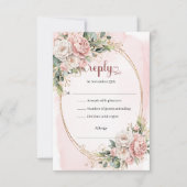 Chic Rose Gold Eucalyptus Wedding RSVP Card Karte (Vorderseite)
