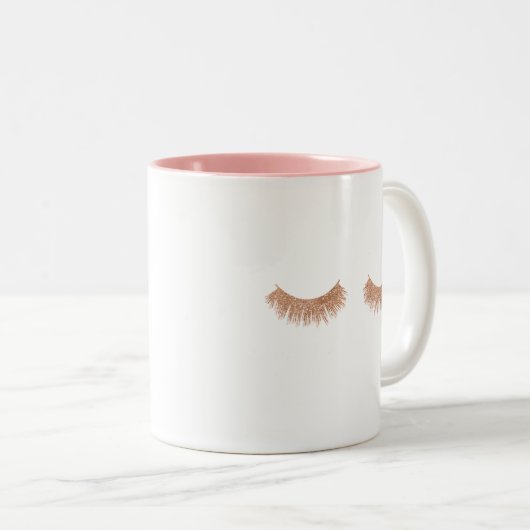 Chic Rose Gold Eyelashes Tasse (VorderseiteRechts)