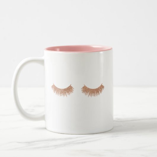 Chic Rose Gold Eyelashes Tasse (Links)