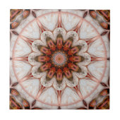 Chic Rose Gold Feather Geometric Floral Tile Fliese (Vorderseite)