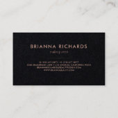 Chic Rose Gold Floral | Monogramm-Visitenkarte Visitenkarte (Rückseite)