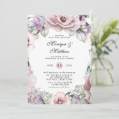 Chic Rose Gold Floral und Eukalyptus Wedding Invit Einladung (Stehend Vorderseite)