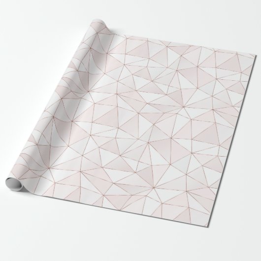 Chic Rose Gold Foil Geometric Abstraktes Muster Geschenkpapier (Ungerollt)
