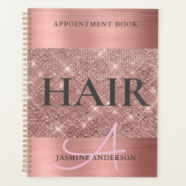 Chic Rose Gold Foil Haare Termin Buch Planer
