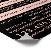 Chic Rose Gold Foil Lashes Schönheit Makeup Artist Poster (Ecke)