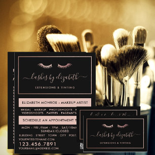 Chic Rose Gold Foil Lashes Schönheit Makeup Artist Visitenkarte