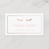 Chic Rose Gold Foil Lashes Schönheit Makeup Artist Visitenkarte (Vorderseite)