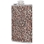 Chic Rose Gold Foil Leopard Print Personalisiert Flachmann (Links)
