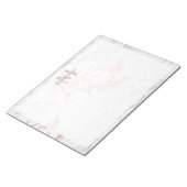 Chic Rose Gold Foil Marmor Monogramm Notizblock (angewinkelt)