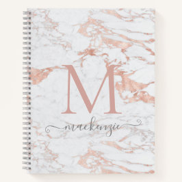 Chic Rose Gold Foil Marmor Monogramm Notizblock