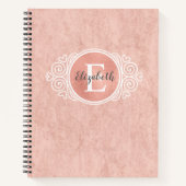 Chic Rose Gold Foil Monogram Name Spiral Notebook Notizblock (Vorderseite)