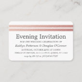 Chic Rose Gold Foil Streifen Abend Event Ticket (Vorderseite)