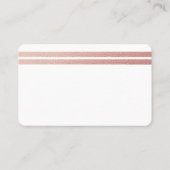 Chic Rose Gold Foil Streifen Abend Event Ticket (Rückseite)