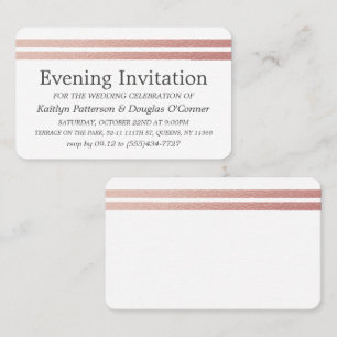 Chic Rose Gold Foil Streifen Abend Event Ticket