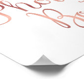 Chic Rose Gold FOTO BEIDE Beschriftung Poster (Ecke)