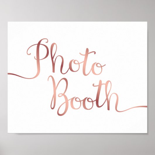 Chic Rose Gold FOTO BEIDE Beschriftung Poster (Vorne)