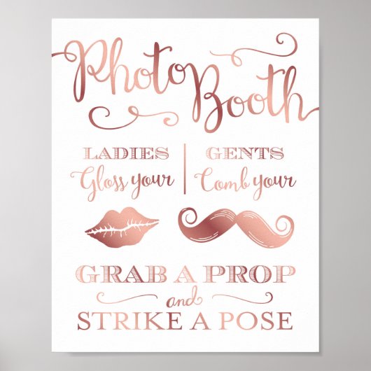 Chic Rose Gold FOTO BEIDE GRAD A PROP-Signatur Poster (Vorne)