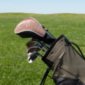 Chic Rose Gold gebürstetes Metallrosa Monogramm Golf Headcover (In SItu)