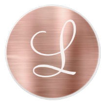 Chic Rose Gold gebürstetes Metallrosa Monogramm