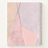 Chic Rose Gold Geometric Modern Modern Pink Silver Notizblock (Rückseite)