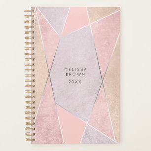 Chic Rose Gold Geometric Modern Modern Pink Silver Planer