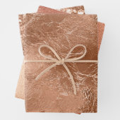 Chic Rose Gold Glam Glitzer Geschenkpapier Set (Beispiel)