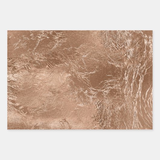 Chic Rose Gold Glam Glitzer Geschenkpapier Set (Vorderseite)