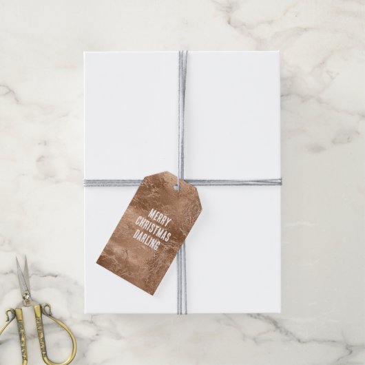 Chic Rose Gold Glam Glitzy Glitzer Geschenkanhänger (Mit Garn)