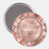 Chic Rose Gold Glam Tiles Magnet (Vorderseite/Rückseite)