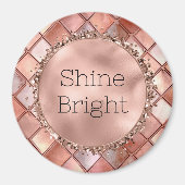 Chic Rose Gold Glam Tiles Magnet (Vorne)