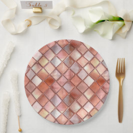 Chic Rose Gold Glam Tiles Pappteller
