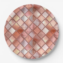 Chic Rose Gold Glam Tiles Pappteller