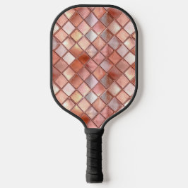 Chic Rose Gold Glam Tiles Pickleball Schläger