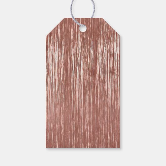 Chic Rose Gold Glam Tinsel Streifen Geschenkanhänger (Rückseite)