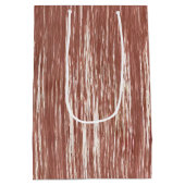 Chic Rose Gold Glam Tinsel Streifen Weihnachten Mittlere Geschenktüte (Rückseite)