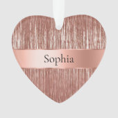 Chic Rose Gold Glam Tinsel Streifen Weihnachten Ornament (Vorderseite)