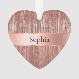 Chic Rose Gold Glam Tinsel Streifen Weihnachten Ornament