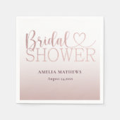 Chic Rose Gold Glitter Bridal Shower  Serviette (Vorderseite)