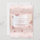 Chic Rose Gold glitterartige Kleidung Schmetterlin Einladung (Rückseite)