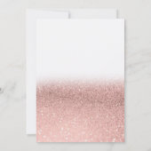 Chic Rose Gold Glitzer Bokeh, Pumpkin Baby Dusche Einladung (Rückseite)