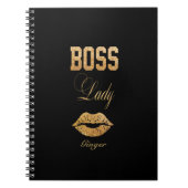 Chic Rose Gold Glitzer BOSS Lady Typografie Notizblock (Vorderseite)