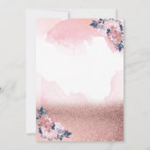 Chic Rose Gold Glitzer Crown Blume Sweet 16 Einladung (Rückseite)