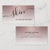 Chic Rose Gold Glitzer Esthetician Hautpflege Visitenkarte (Vorne/Hinten)