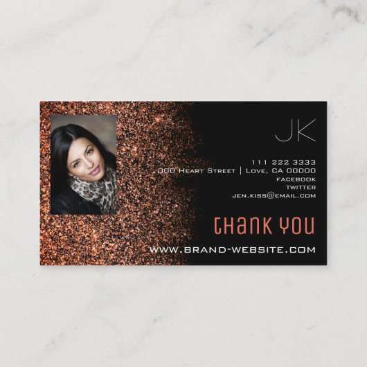Chic Rose Gold Glitzer Fotovorlage Galaxy Stars Visitenkarte (Rückseite)